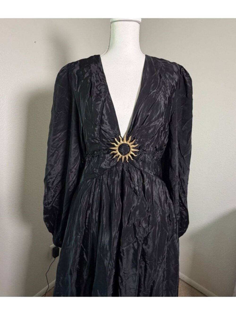 NWT Farm Rio Women's Black Cut Out Maxi Dress Sz XL Resort Yacht Boho Cocktail - Picture 7 of 16